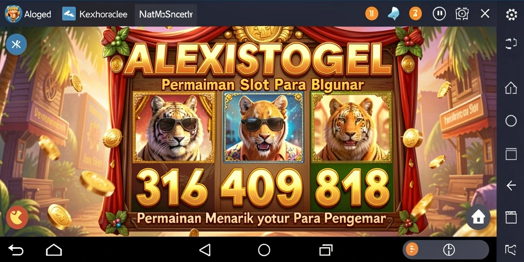 Tampilan gameplay ALEXISTOGEL yang menarik dan penuh warna.