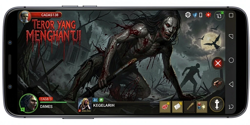 Tampilan gameplay mencekam dari CADAS138 dengan suasana Horror.