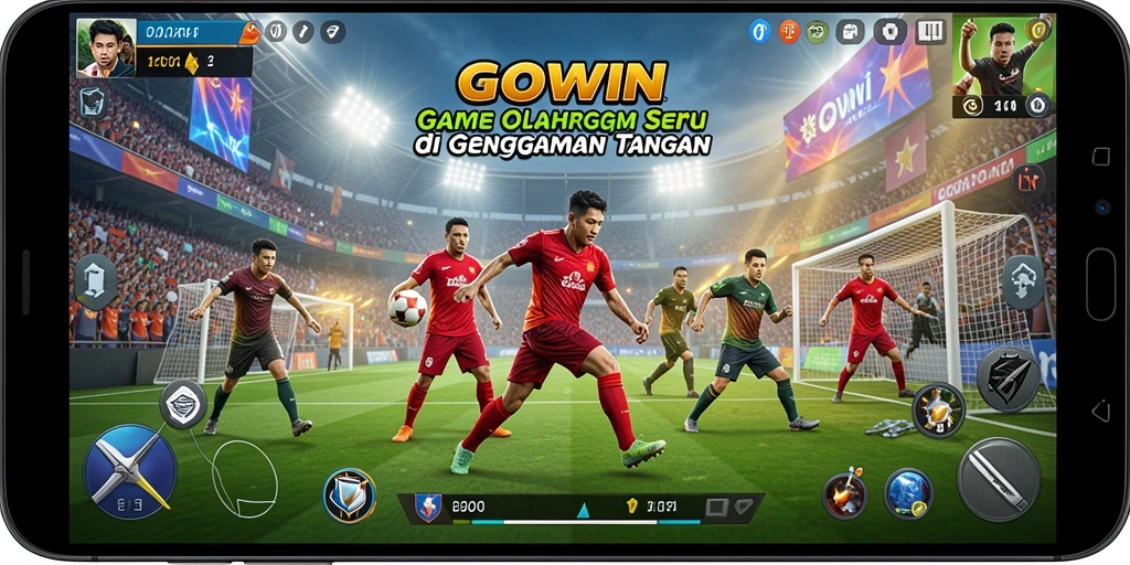 Screenshot dari gameplay seru di GOWIN, tunjukkan aksi olahraga nyata.