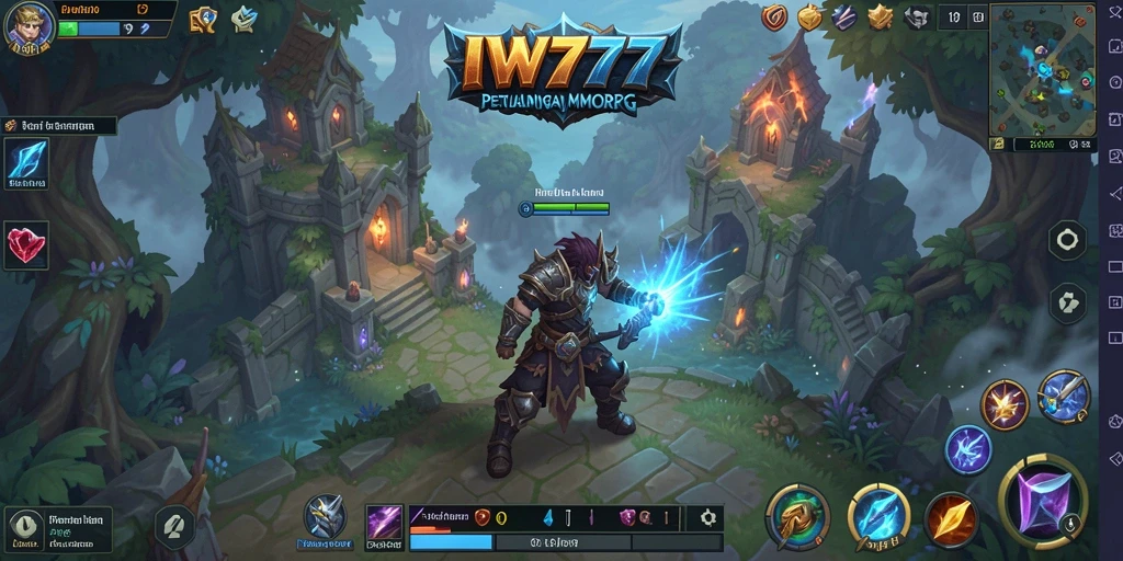 Screenshot gameplay IW777 yang menunjukkan aksi pertarungan MMORPG yang mendebarkan.