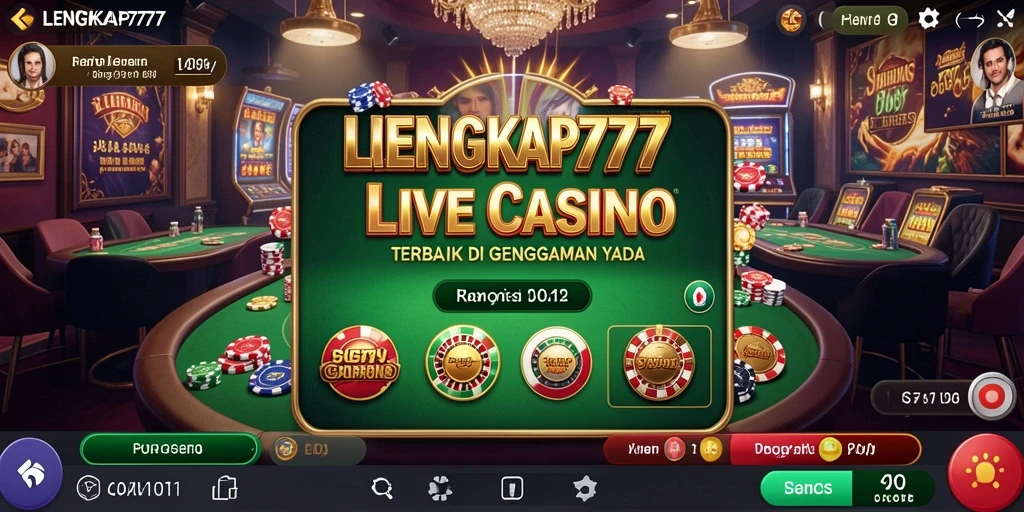 Tampilan gameplay Live Casino yang mengasyikkan di LENGKAP777.