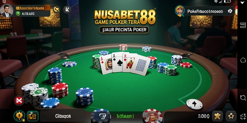 Tampilan gameplay NUSABET88 yang menarik dalam permainan poker.