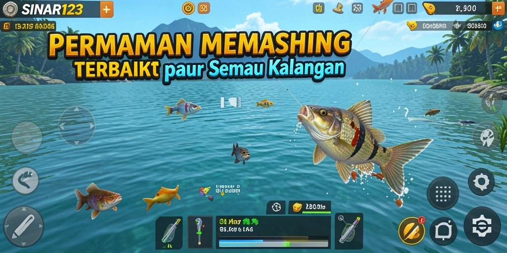 Screenshot gameplay SINAR123 menunjukkan aksi memancing yang mendebarkan.