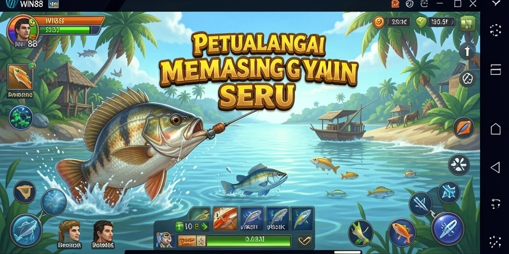Tampilan gameplay WIN88 yang seru dan memukau saat memancing.